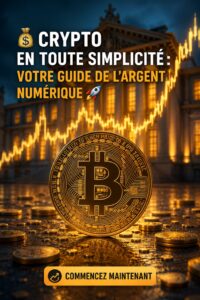 Image illustrant des symboles de crypto-monnaie avec des éléments financiers