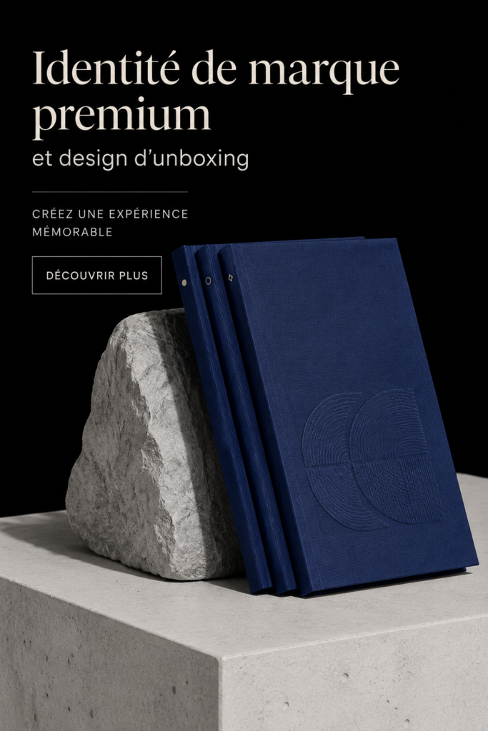 Femme créant une identité de marque premium avec des designs élégants.