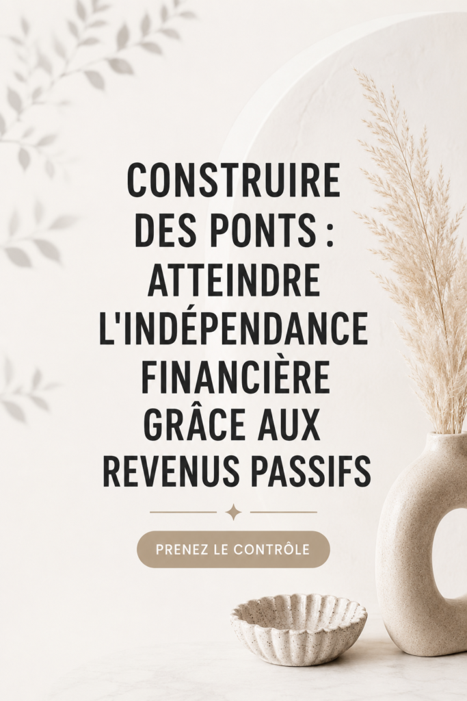 Un pont symbolisant le chemin vers l'indépendance financière par les revenus passifs.