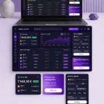 Interface d'un tableau de bord d'échange crypto avec un design convivial