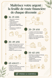 Une femme souriante consultent un plan financier avec un ordinateur et un carnet.