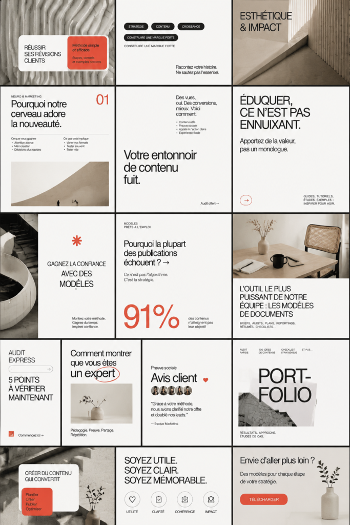 Modèles Instagram attractifs pour startups et équipes marketing.