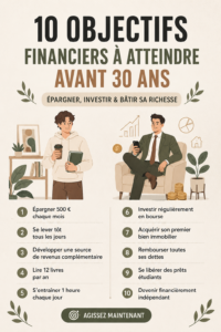Une femme souriante réfléchissant à ses objectifs financiers avant 30 ans.