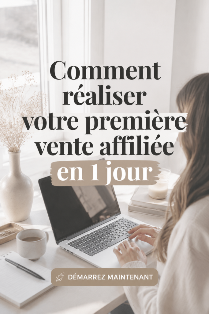 Femme souriante travaillant sur son ordinateur pour réussir sa vente d'affiliation.