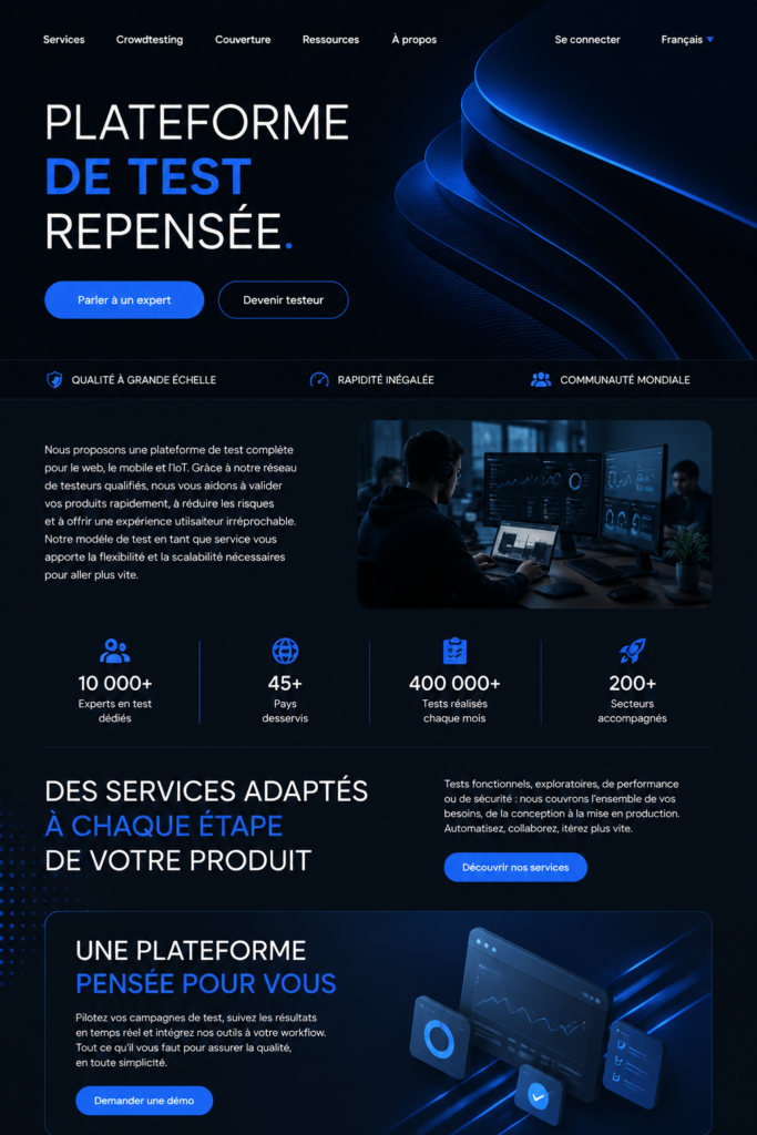 Illustration représentant une femme utilisant un ordinateur pour tester des logiciels.