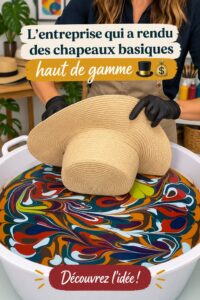Un chapeau élégant et moderne sur fond neutre, représentant le phénomène des chapeaux premium.
