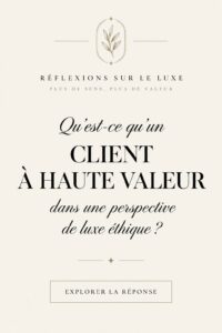 Illustration d'un client de luxe éthique appréciant une expérience d'achat