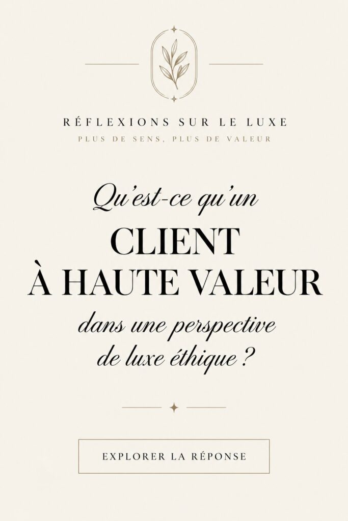 Illustration d'un client de luxe éthique appréciant une expérience d'achat