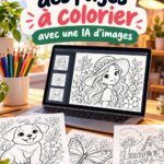 Une femme crée des pages de coloriage avec Leonardo.ai, mettant en avant sa créativité.