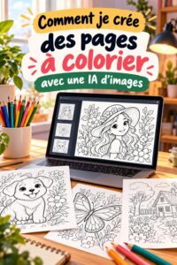 Une femme crée des pages de coloriage avec Leonardo.ai, mettant en avant sa créativité.