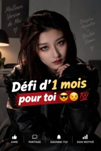 Femme souriante planifiant son budget avec un calendrier de défi mensuel
