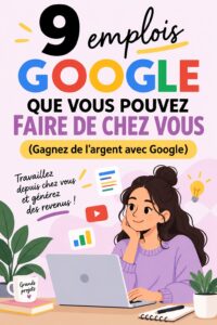 Femme travaillant à domicile sur un ordinateur avec des documents Google autour