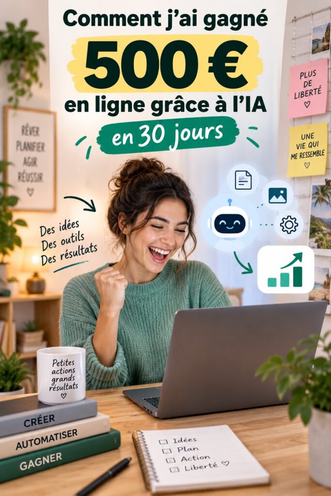 Femme utilisant un ordinateur pour générer des revenus en ligne avec des outils d'IA.