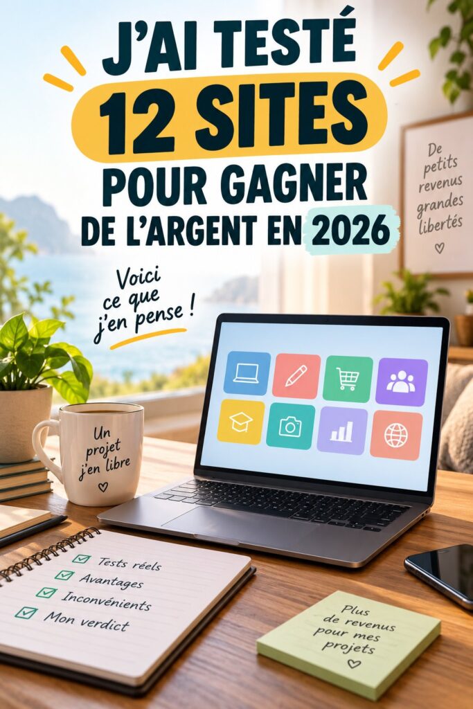 Femme souriante travaillant sur son ordinateur pour gagner de l'argent en ligne.