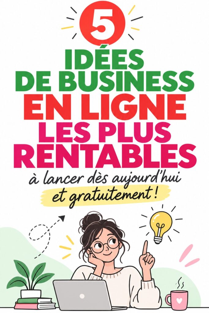 Femme souriante travaillant sur son ordinateur pour créer un business en ligne