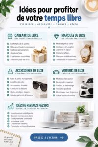 Une sélection de cadeaux luxueux à moins de 100 euros, comprenant des accessoires élégants.