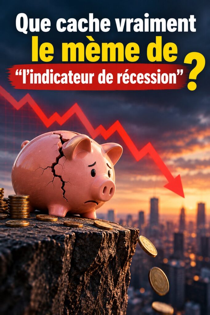 Un écran montrant un mème lié à l'indicateur de récession et son impact sur les finances personnelles.