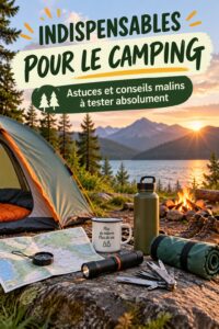 D'un camping dans la nature, avec des équipements et des personnes qui profitent de l'extérieur.