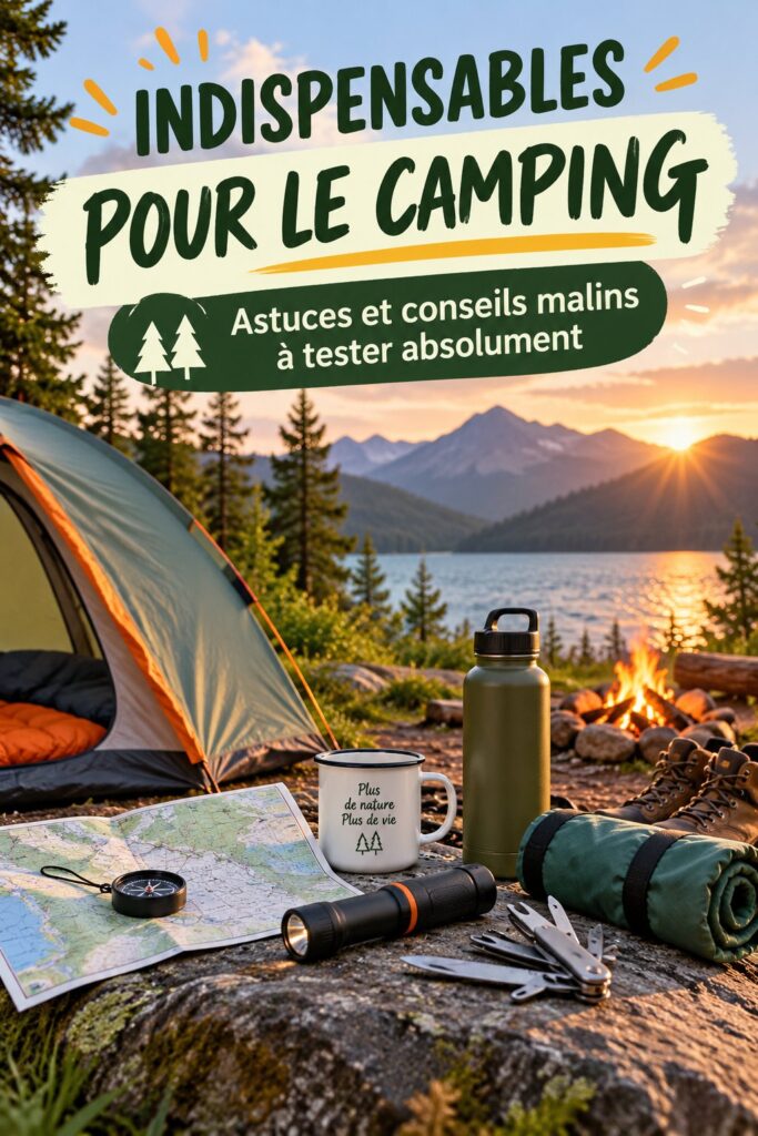 D'un camping dans la nature, avec des équipements et des personnes qui profitent de l'extérieur.