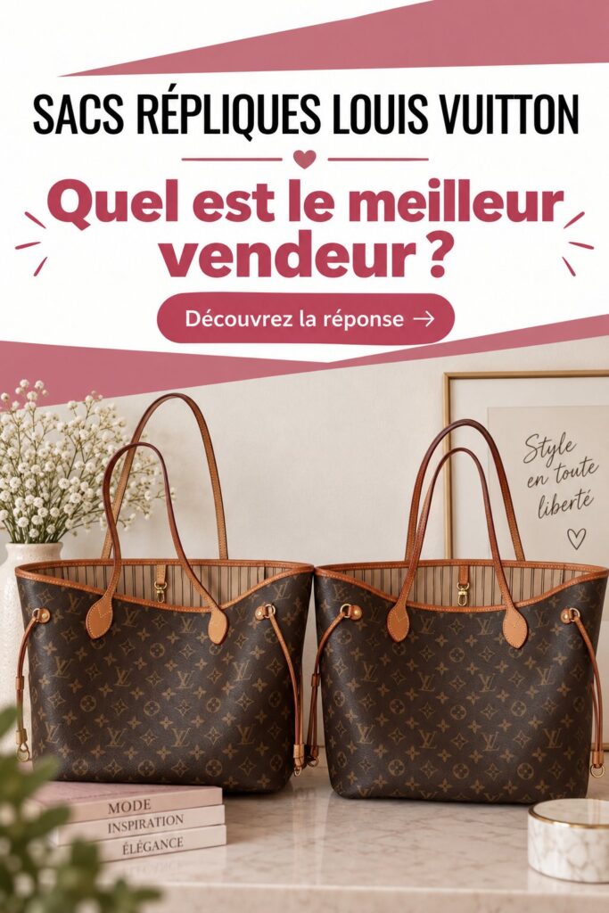 Sac Louis Vuitton répliqué exposé sur une surface élégante.