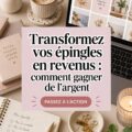 Une femme enthousiaste utilisant Pinterest pour créer des épingles profitables.