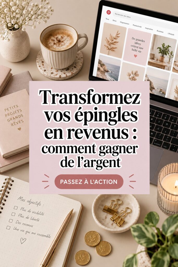 Une femme enthousiaste utilisant Pinterest pour créer des épingles profitables.