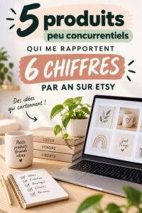 Produits artisanaux exposés sur une boutique Etsy