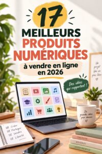 Femme souriante consultant des produits numériques rentables en ligne