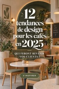 Détail d'un café cosy présentant des tendances déco modernes pour 2025.