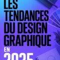 Un collage moderne illustrant les tendances graphiques de 2025 avec des motifs colorés et créatifs.