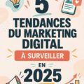 Femme contemplant des graphiques de tendances marketing pour 2025