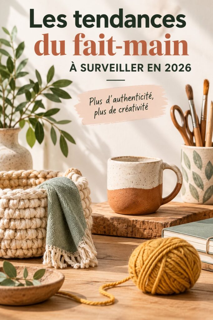 Tendance de style fait main de 2026 mettant en avant des créations artisanales