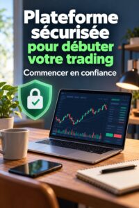 Femme consultant une plateforme de trading en ligne en toute sécurité