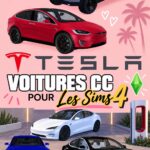 jeu Sims 4 avec voitures Tesla personnalisées
