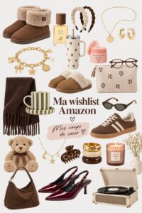 Une capture d'écran d'une wishlist Amazon avec des articles variés pour un budget maîtrisé.