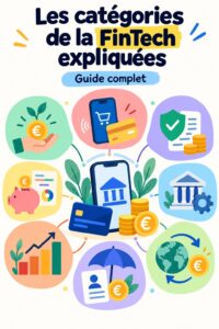 Illustration montrant différentes catégories de FinTech pour une gestion financière pratique