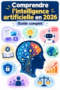 Illustration d'une femme utilisant une technologie d'intelligence artificielle.