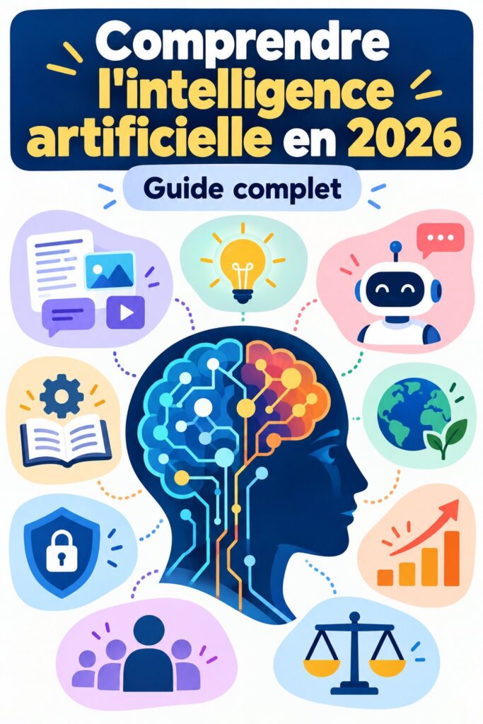 Illustration d'une femme utilisant une technologie d'intelligence artificielle.