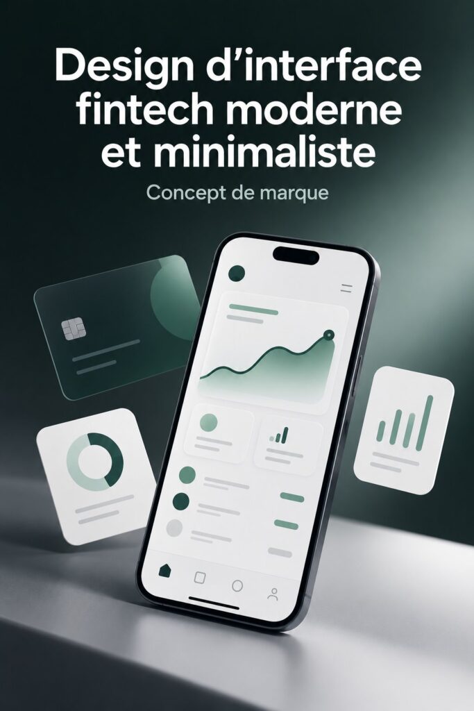 Un design moderne et épuré d'une interface fintech avec des couleurs vives