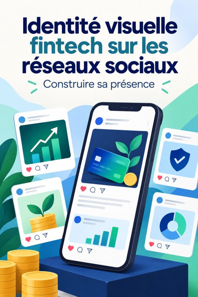 Image représentant un design visuel moderne pour une fintech sur les réseaux sociaux