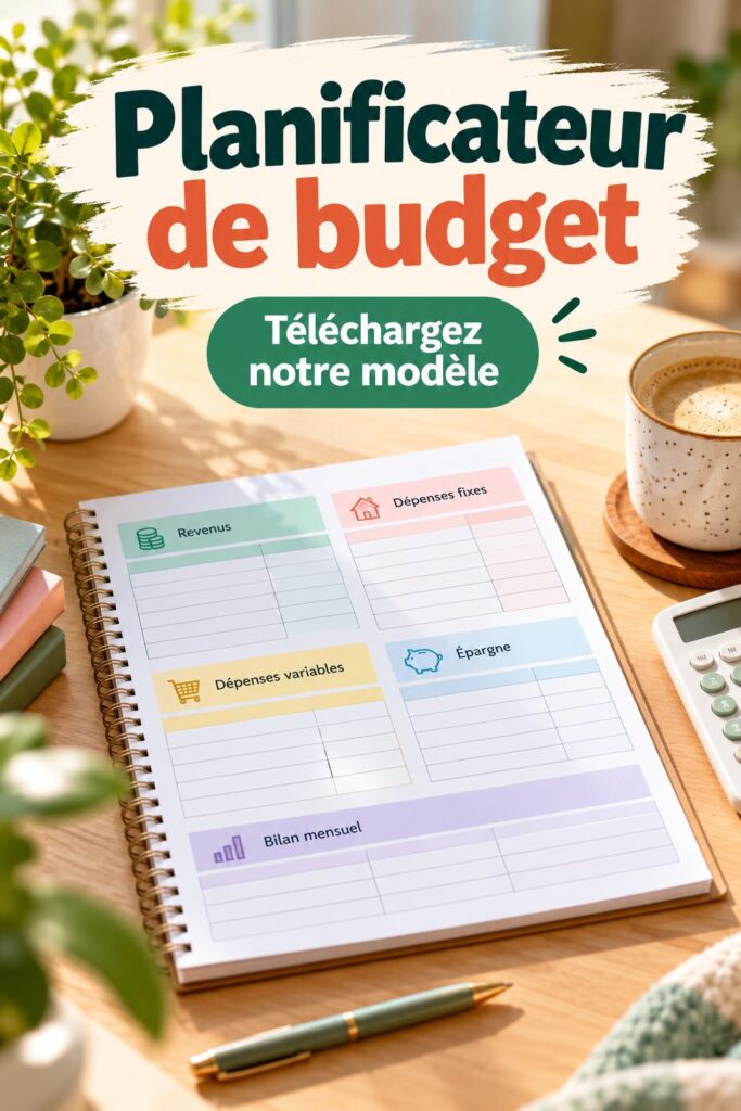 Modèle de planificateur de budget 2025, mettant en avant une interface conviviale et colorée