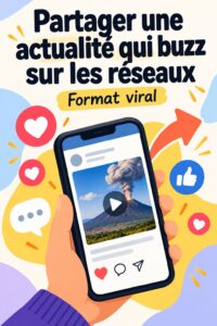 Femme consultant des actualités engageantes sur son smartphone.