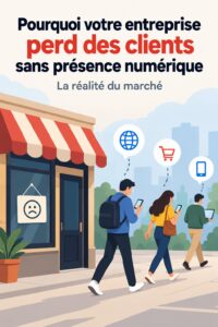 Femme d'affaires en train de développer sa présence numérique.