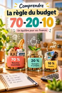 Femme souriante consultant son budget personnel selon la méthode 70-20-10.