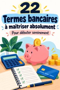 Femme souriante utilisant son ordinateur pour apprendre les termes bancaires essentiels.