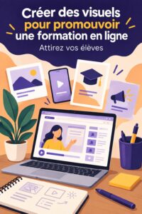 Visuel coloré promouvant une formation en ligne